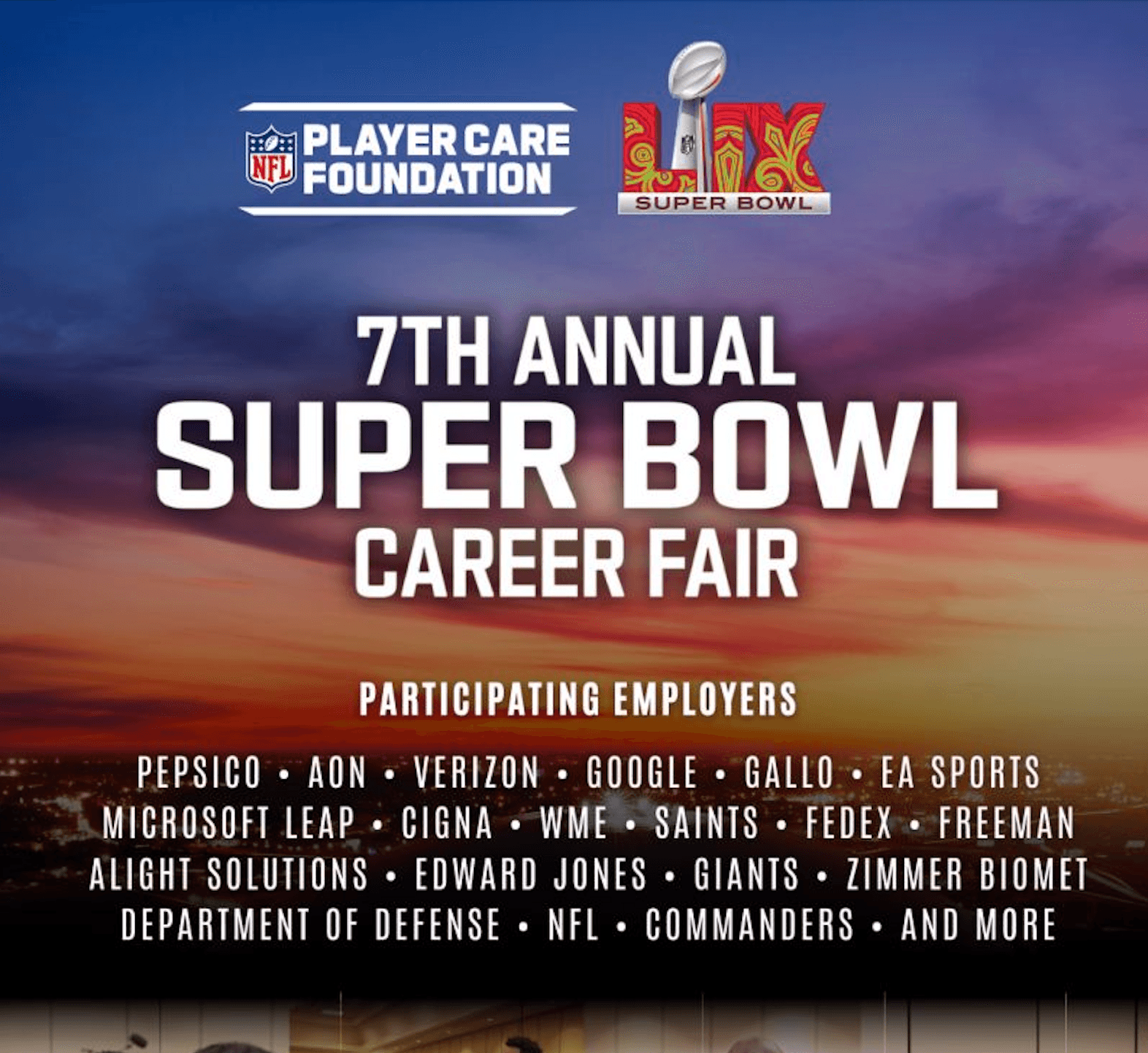 Super Bowl Career Fair (Hosted by NFL Player Care Foundation) poster
